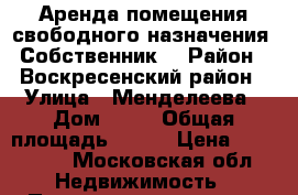 Аренда помещения свободного назначения. Собственник. › Район ­ Воскресенский район › Улица ­ Менделеева › Дом ­ 12 › Общая площадь ­ 250 › Цена ­ 175 000 - Московская обл. Недвижимость » Помещения аренда   